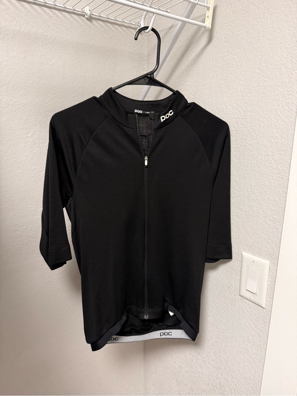 POC Black Cycling Jersey with Front Zip- Large
